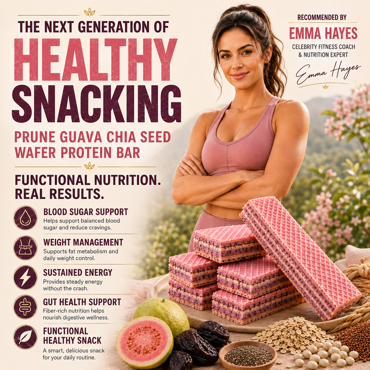 Prune & Guava Chia Seed Protein Wafer Bar-II