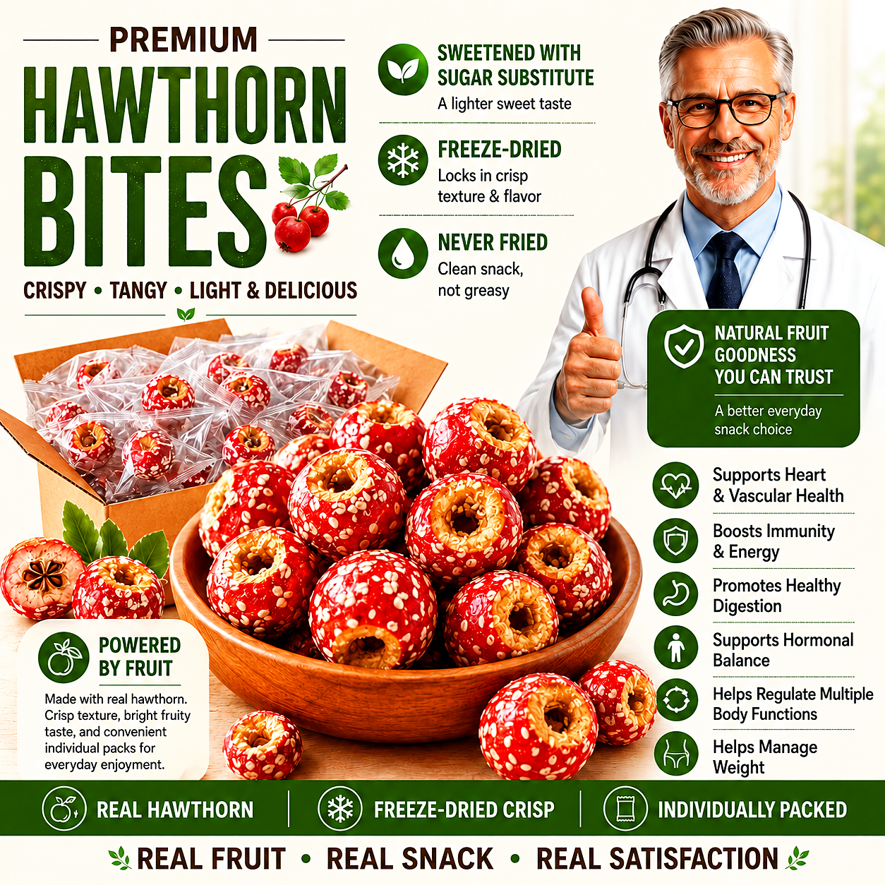 Zero Sugar Freeze Dried Hawthorn Bites-Zuckerberg