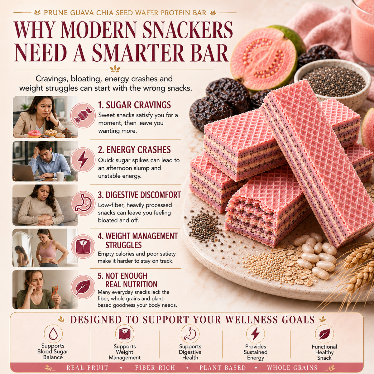Prune & Guava Chia Seed Protein Wafer Bar-II