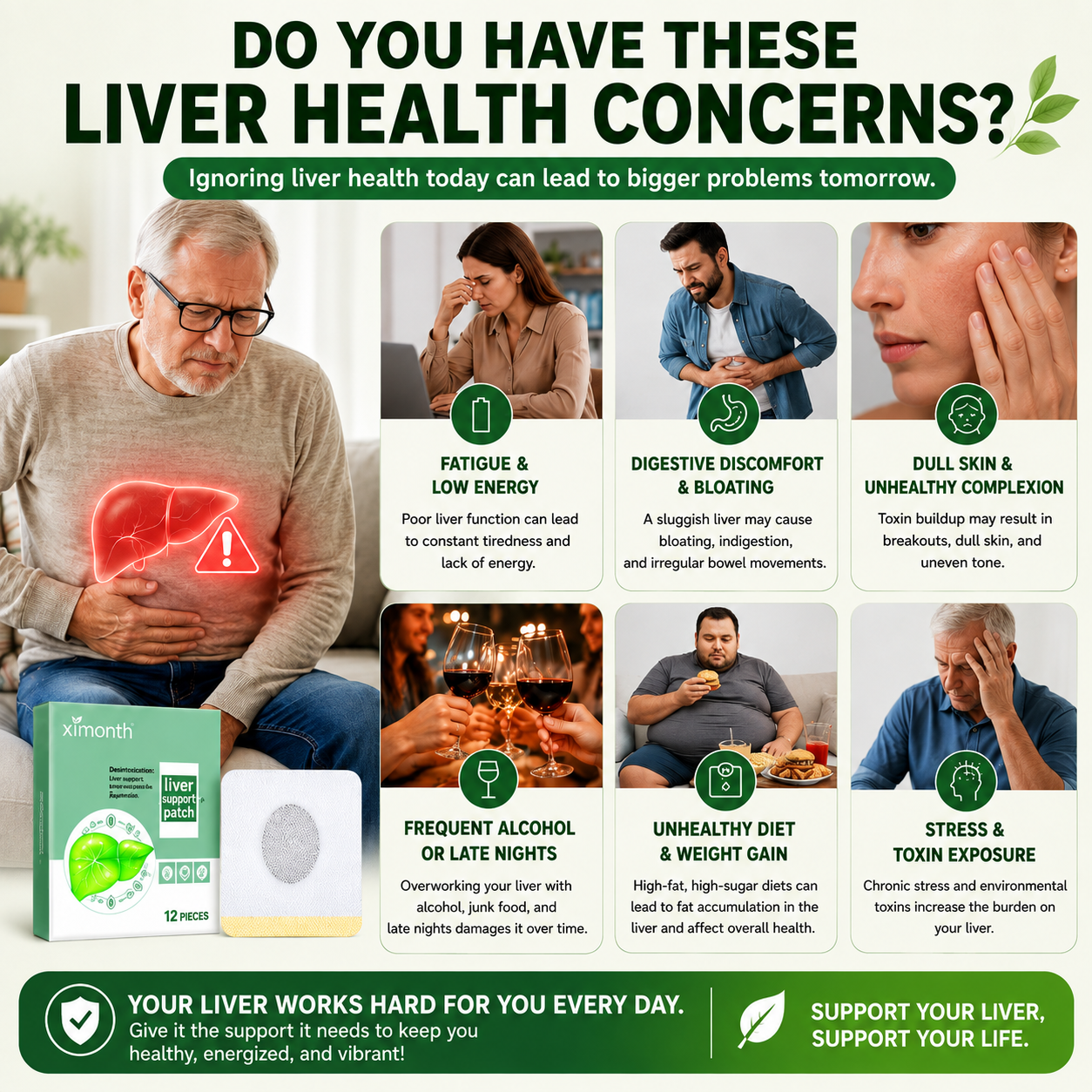 Liver Support Patch – Wake Up Refreshed with Easy Plant-Based Daily Wellness Support-JX