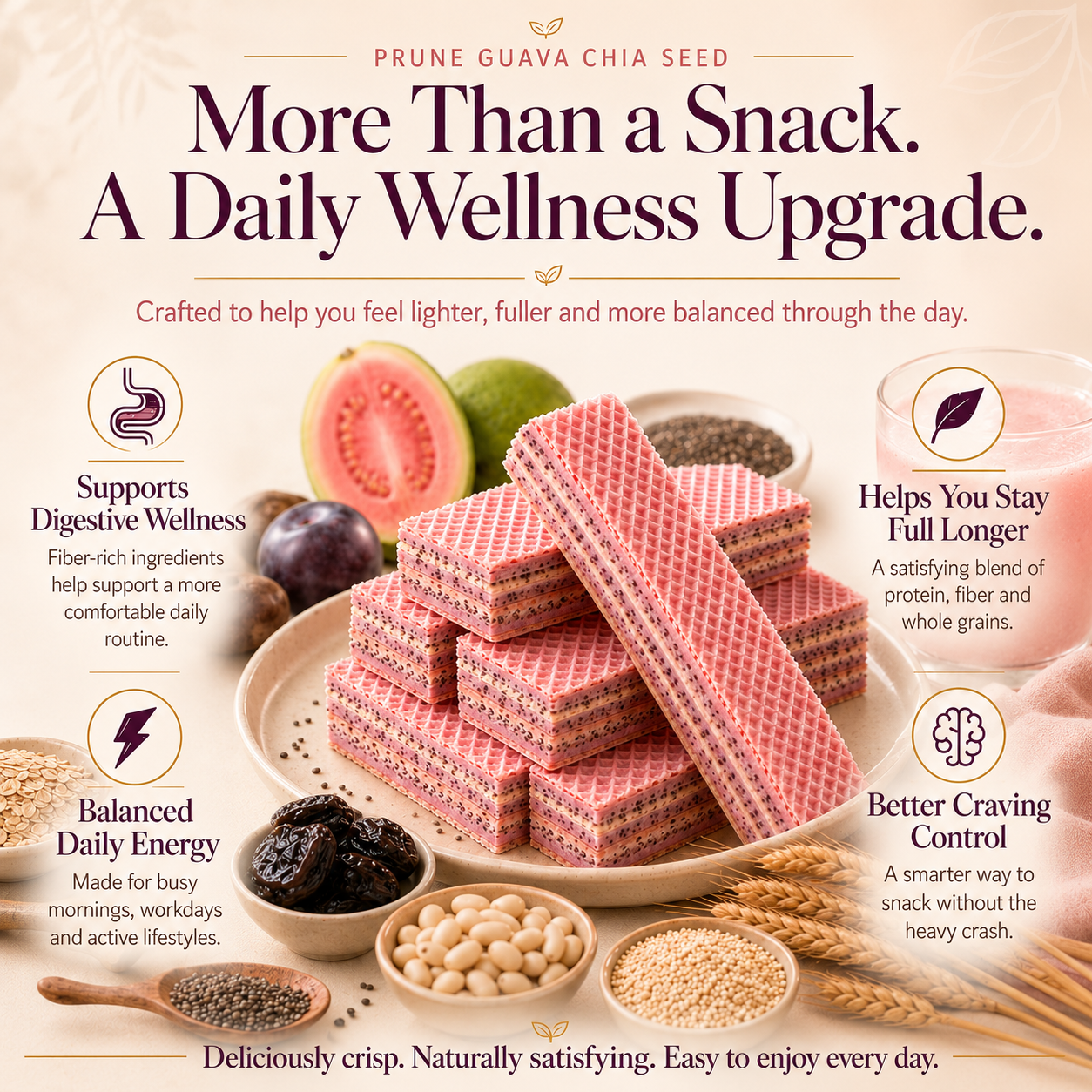 Prune & Guava Chia Seed Protein Wafer Bar-II