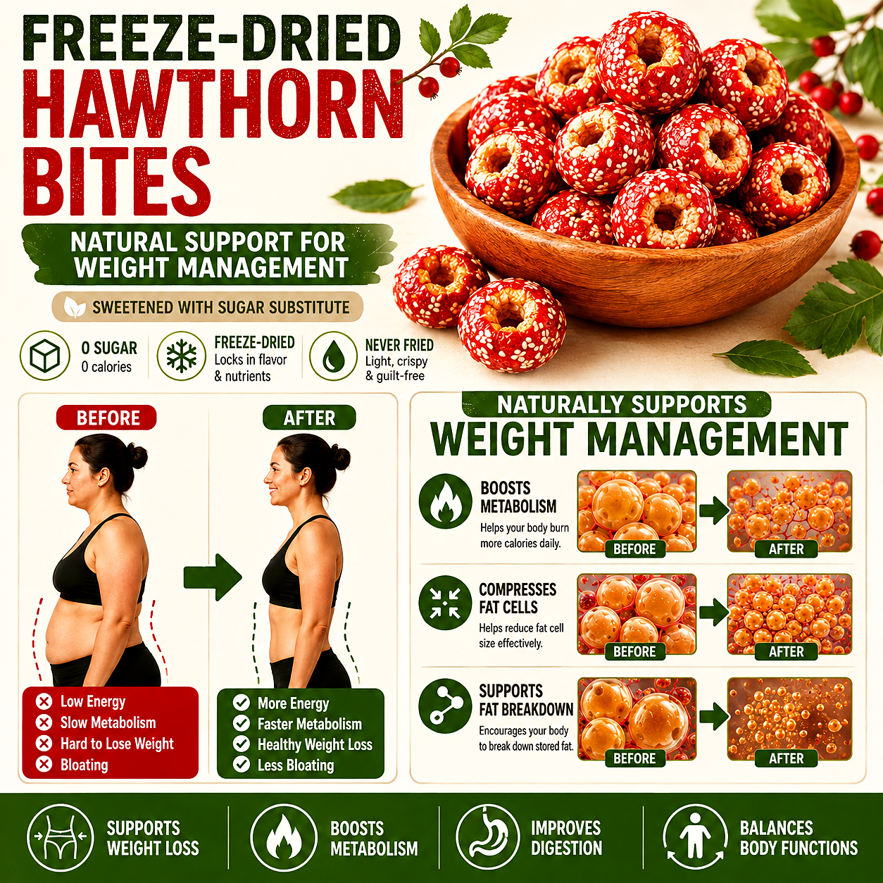Zero Sugar Freeze Dried Hawthorn Bites-Zuckerberg