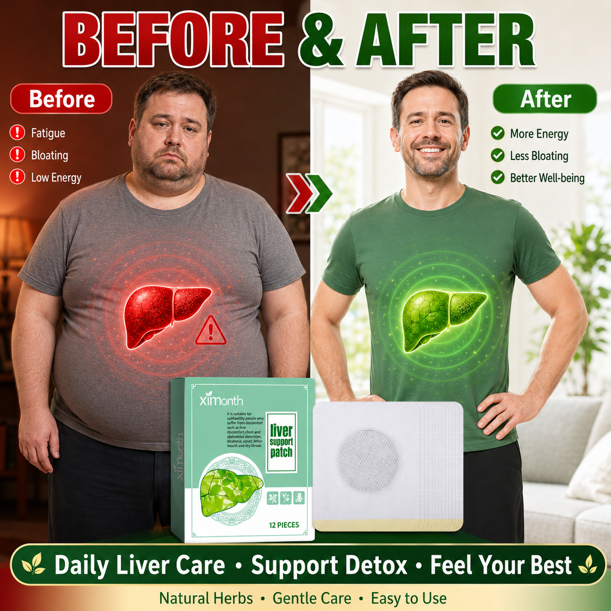 Liver Support Patch – Wake Up Refreshed with Easy Plant-Based Daily Wellness Support-JX
