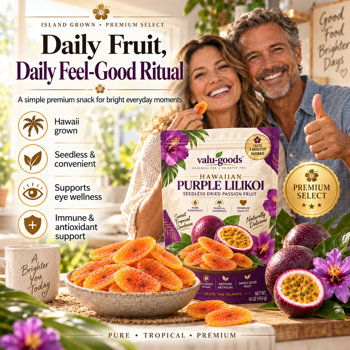 Premium Hawaiian Purple Lilikoi – Seedless Dried Passion Fruit-II