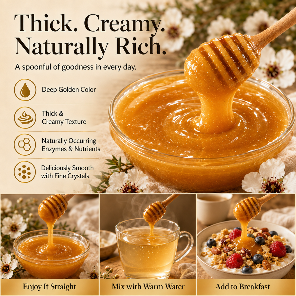 Premium New Zealand Manuka Honey UMF 25+ | MGO 1200+ – Rare, Rich & Naturally Active-JX
