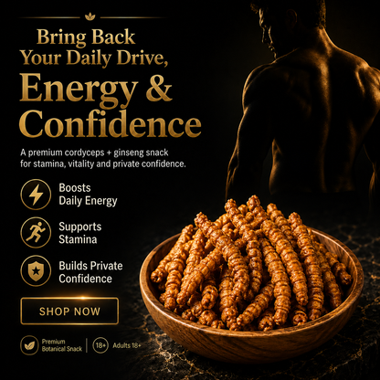 Cordyceps + Ginseng Men’s Vitality Bites – Daily Energy, Stamina & Confidence Support-JX