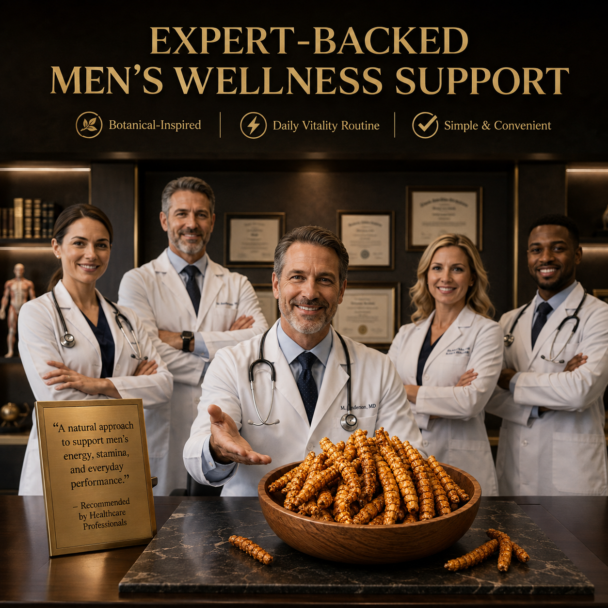 Cordyceps + Ginseng Men’s Vitality Bites – Daily Energy, Stamina & Confidence Support-JX