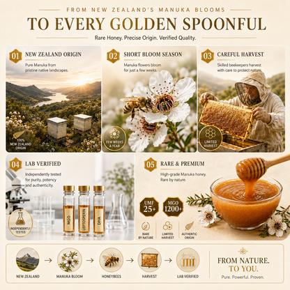 Premium New Zealand Manuka Honey UMF 25+ | MGO 1200+ – Rare, Rich & Naturally Active-JX