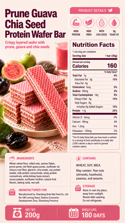 Prune & Guava Chia Seed Protein Wafer Bar-II